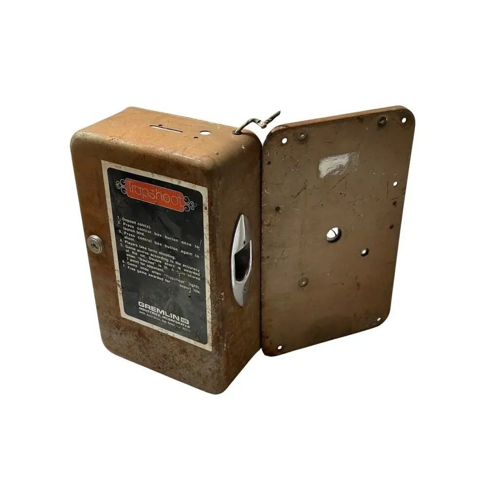 Gremlin Trap Shoot Coin Box Offered Rust Patina Man Cave Decor 70's No Key Open